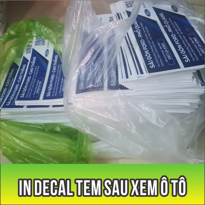 mẫu in decal tem nhãn dán xe sau xe ô tô
