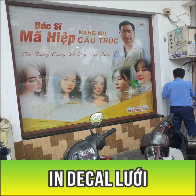 mẫu in decal lưới dán kính 1