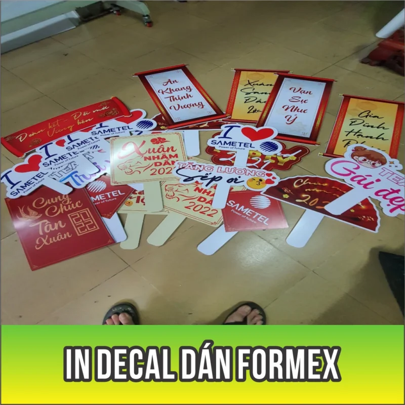 mẫu in decal cắt bế formex theo hình