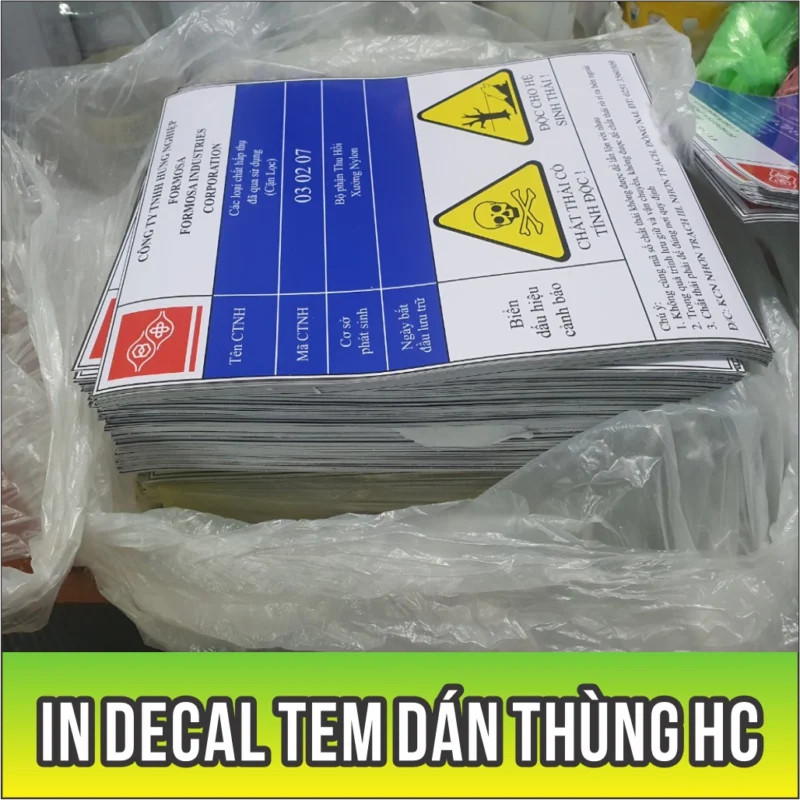 mẫu in decal tem nhãn dán thùng HC