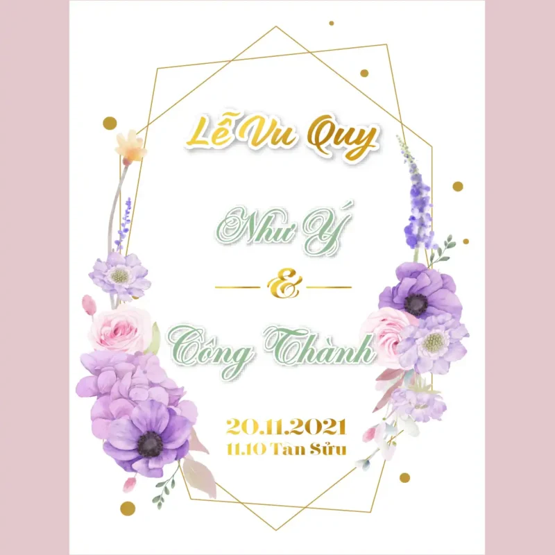 mẫu bảng tên đám cưới số 268