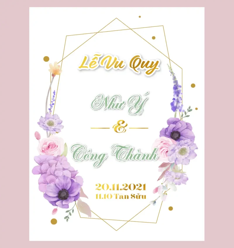 mẫu bảng tên đám cưới số 268