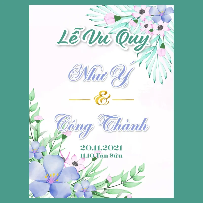 mẫu bảng tên đám cưới số 282