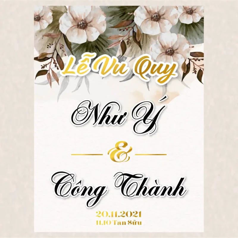 mẫu bảng tên đám cưới số 287