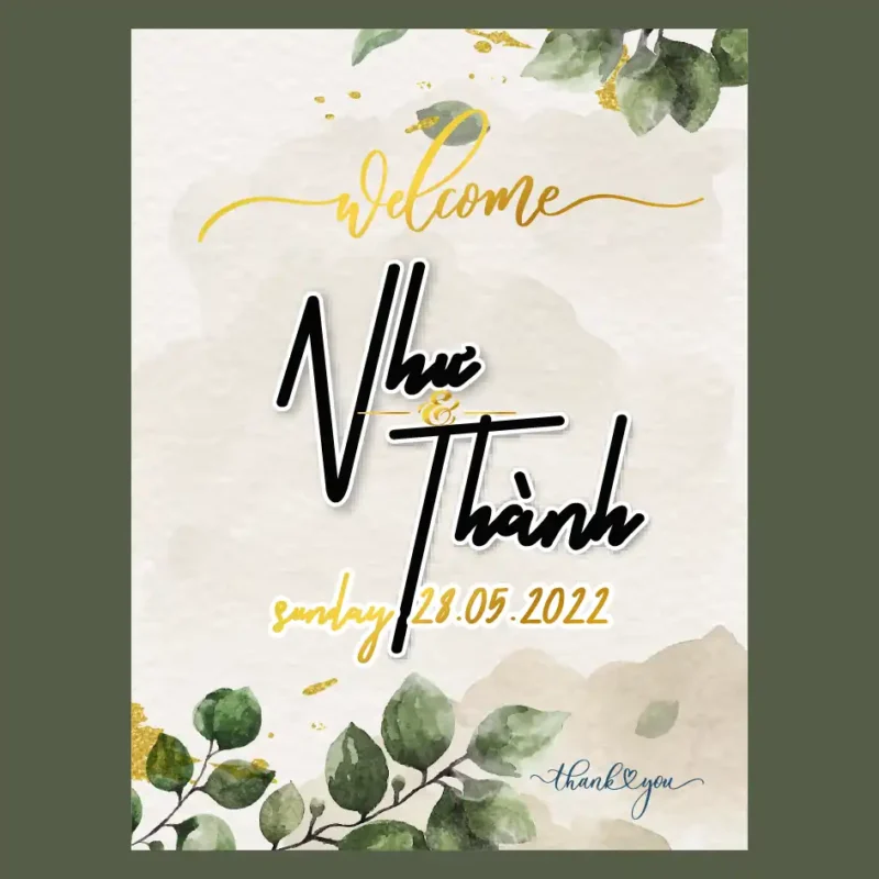 mẫu bảng tên đám cưới số 295