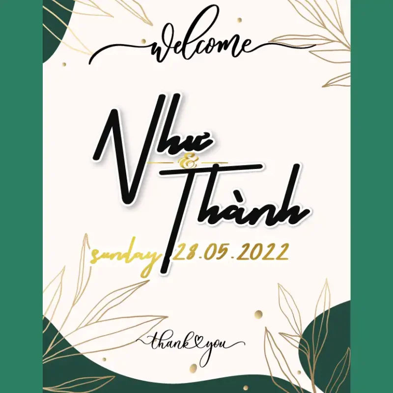 mẫu bảng tên đám cưới số 301