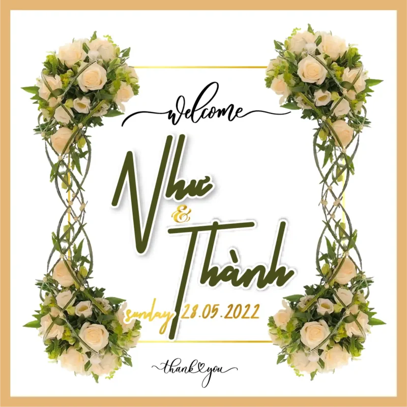 mẫu bảng tên đám cưới số 326