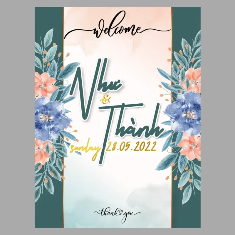 mẫu bảng tên đám cưới số 346