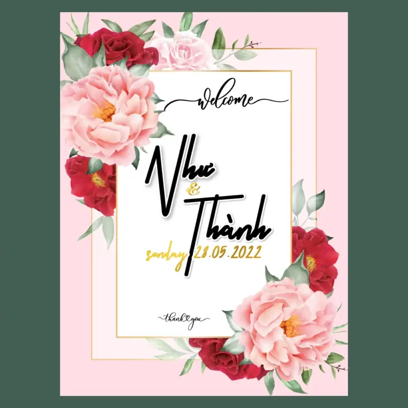 mẫu bảng tên đám cưới số 351