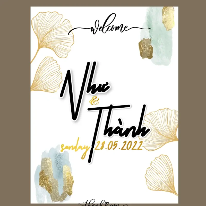 mẫu bảng tên đám cưới số 354