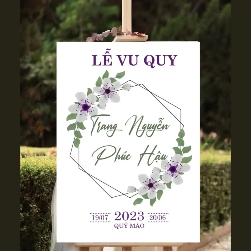 mẫu bảng tên đám cưới số 445