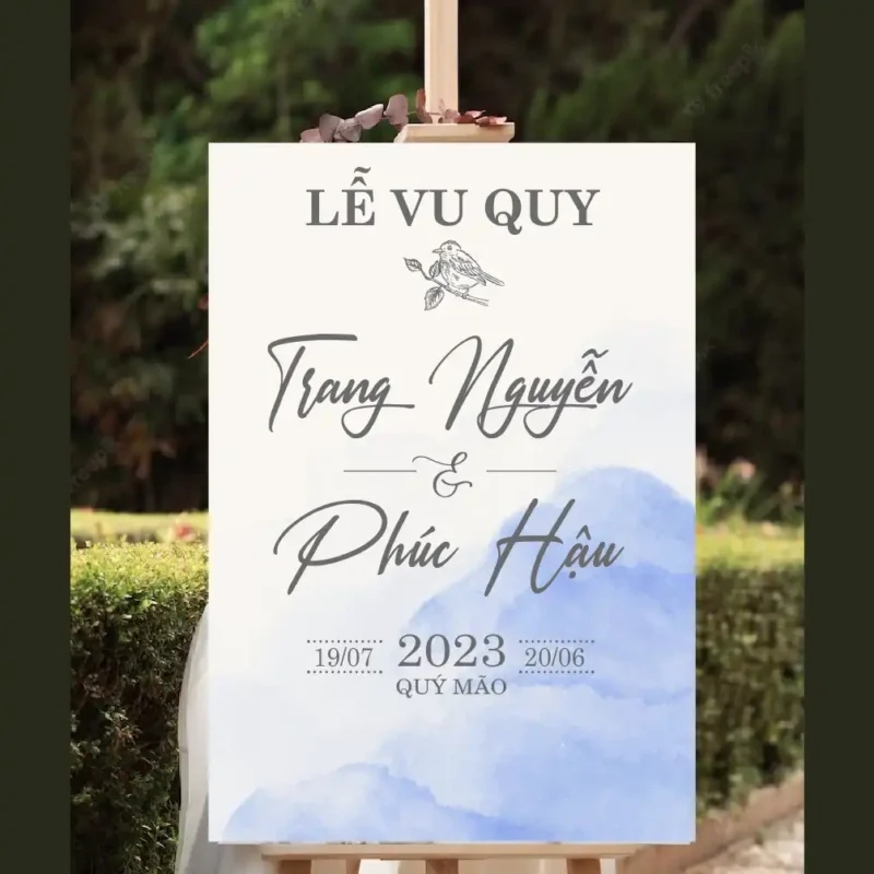 mẫu bảng tên đám cưới số 447
