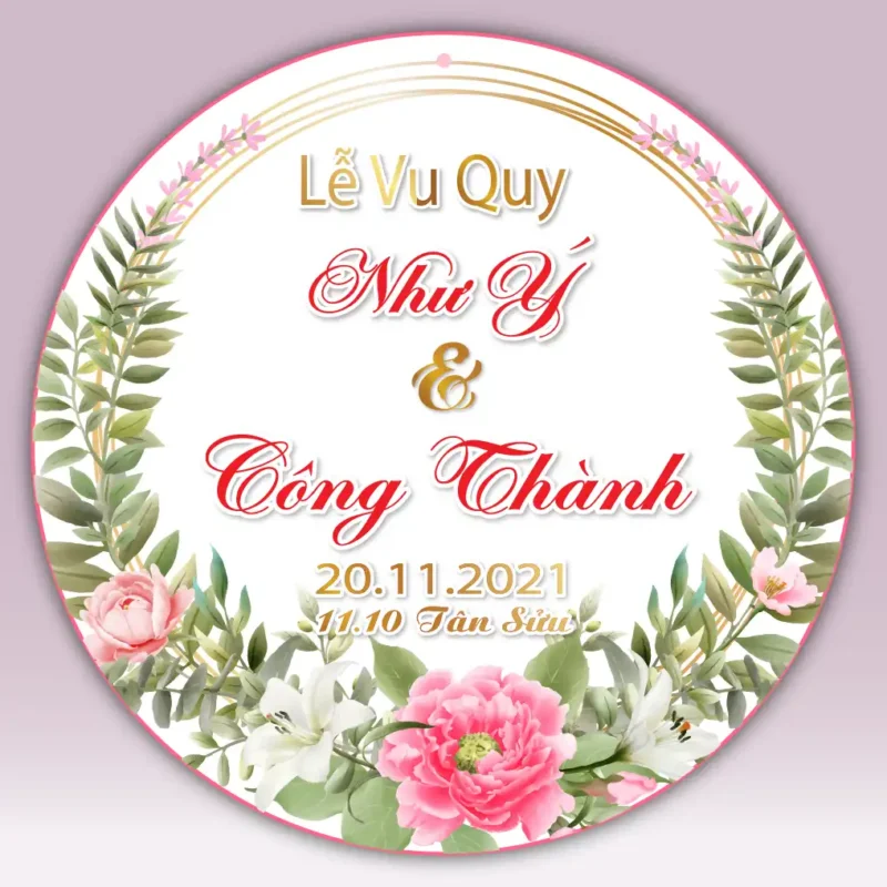mẫu bảng tên đám cưới số 25