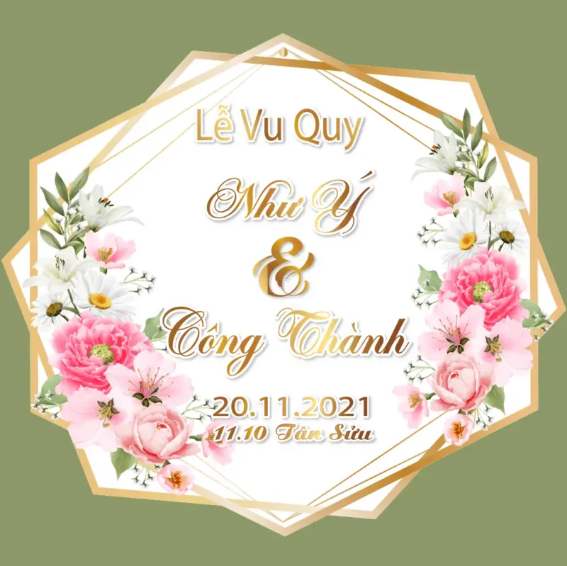 mẫu bảng tên đám cưới số 26