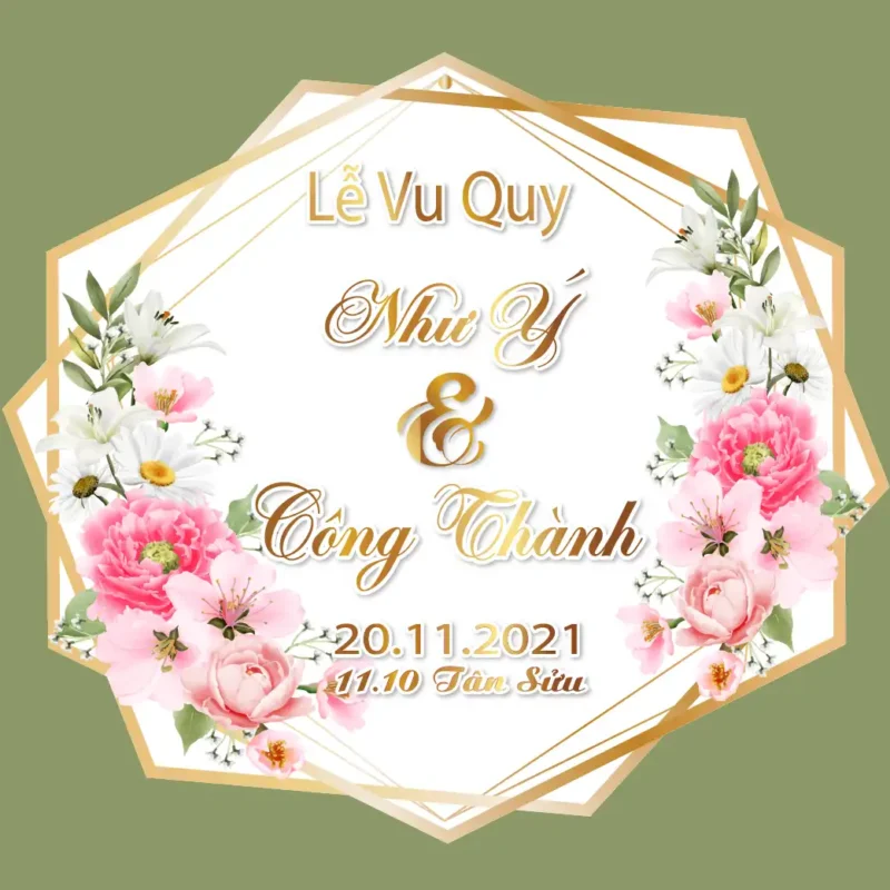 mẫu bảng tên đám cưới số 26