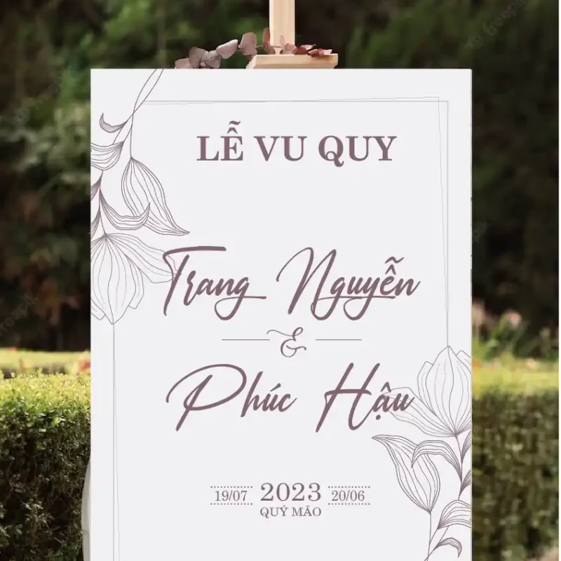 mẫu bảng tên đám cưới số 454