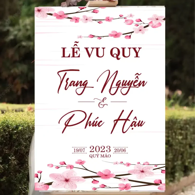 mẫu bảng tên đám cưới số 455