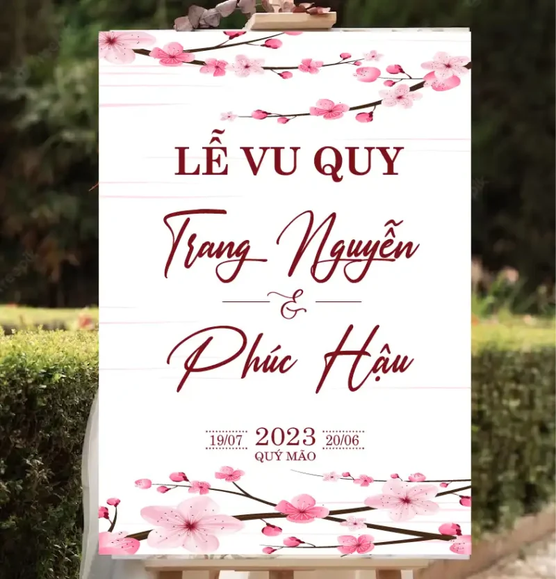 mẫu bảng tên đám cưới số 455