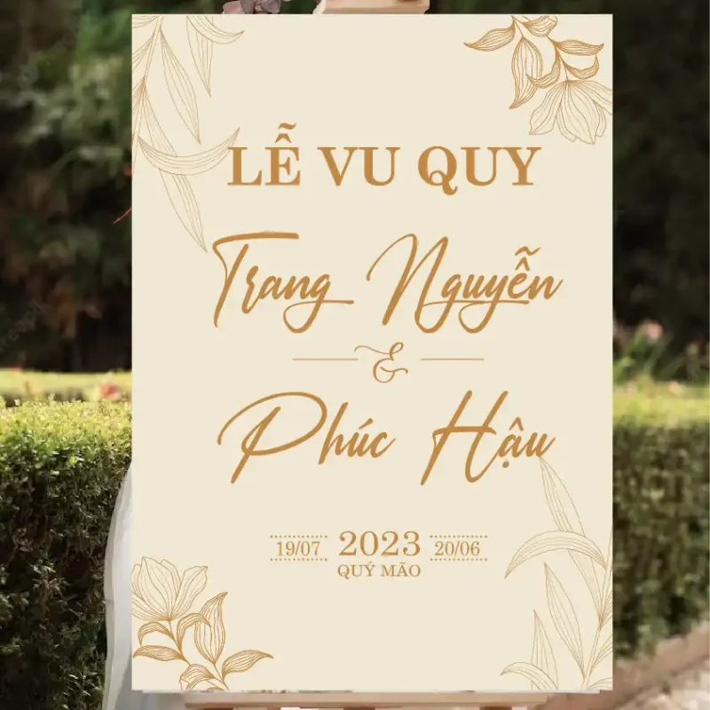 mẫu bảng tên đám cưới số 456