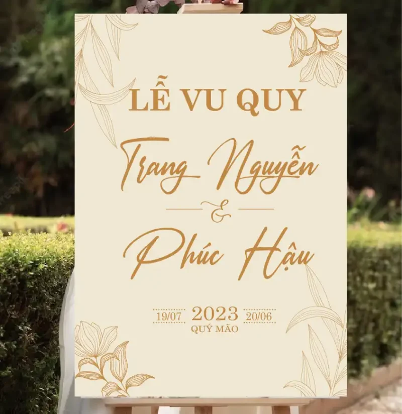 mẫu bảng tên đám cưới số 456