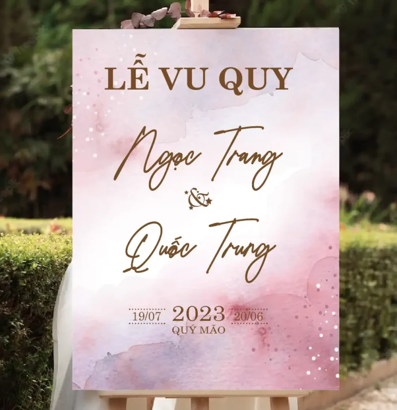 mẫu bảng tên đám cưới số 457