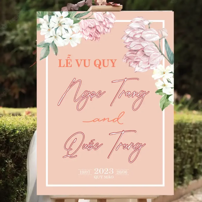 mẫu bảng tên đám cưới số 458