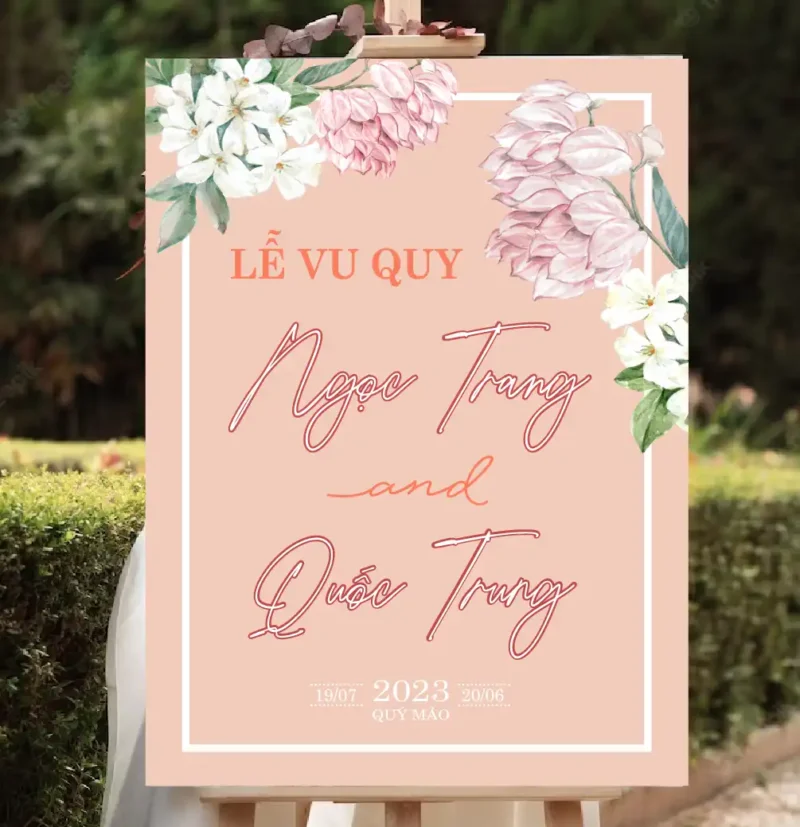 mẫu bảng tên đám cưới số 458