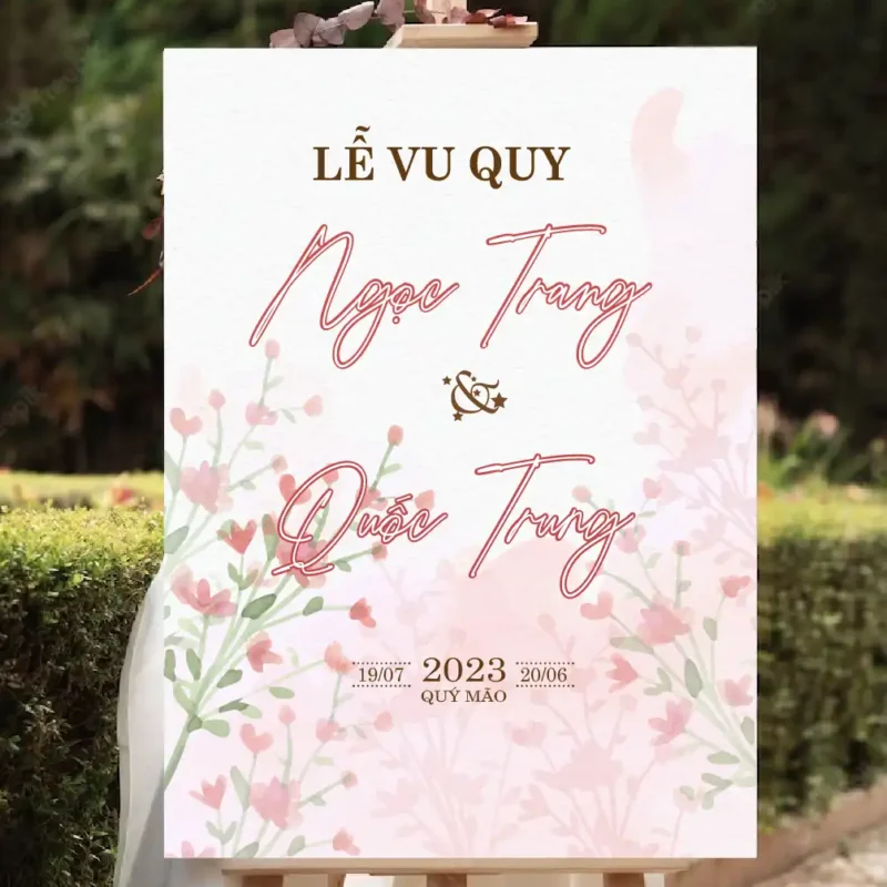 mẫu bảng tên đám cưới 459