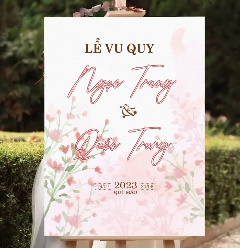 mẫu bảng tên đám cưới 459