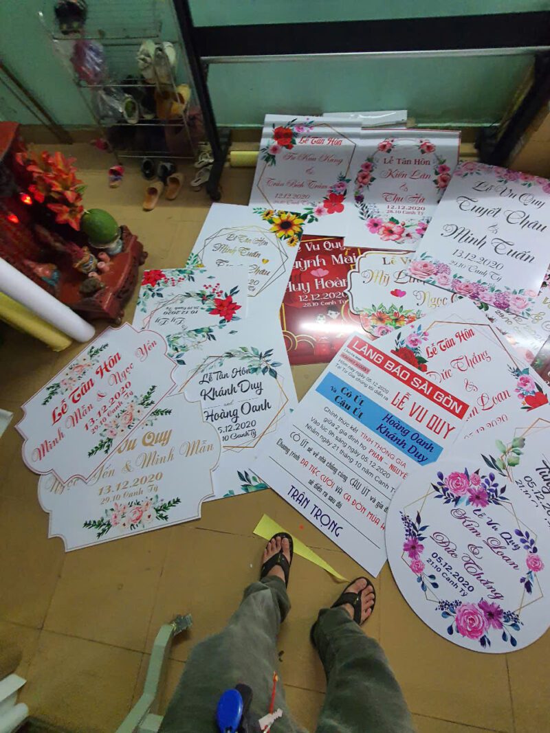 bảng tên đám cưới đã làm